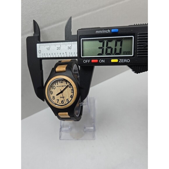 Tense Wood Watch Two Tone Maple Sandalwood Analog Quartz New Battery Womens - Picture 5 of 11